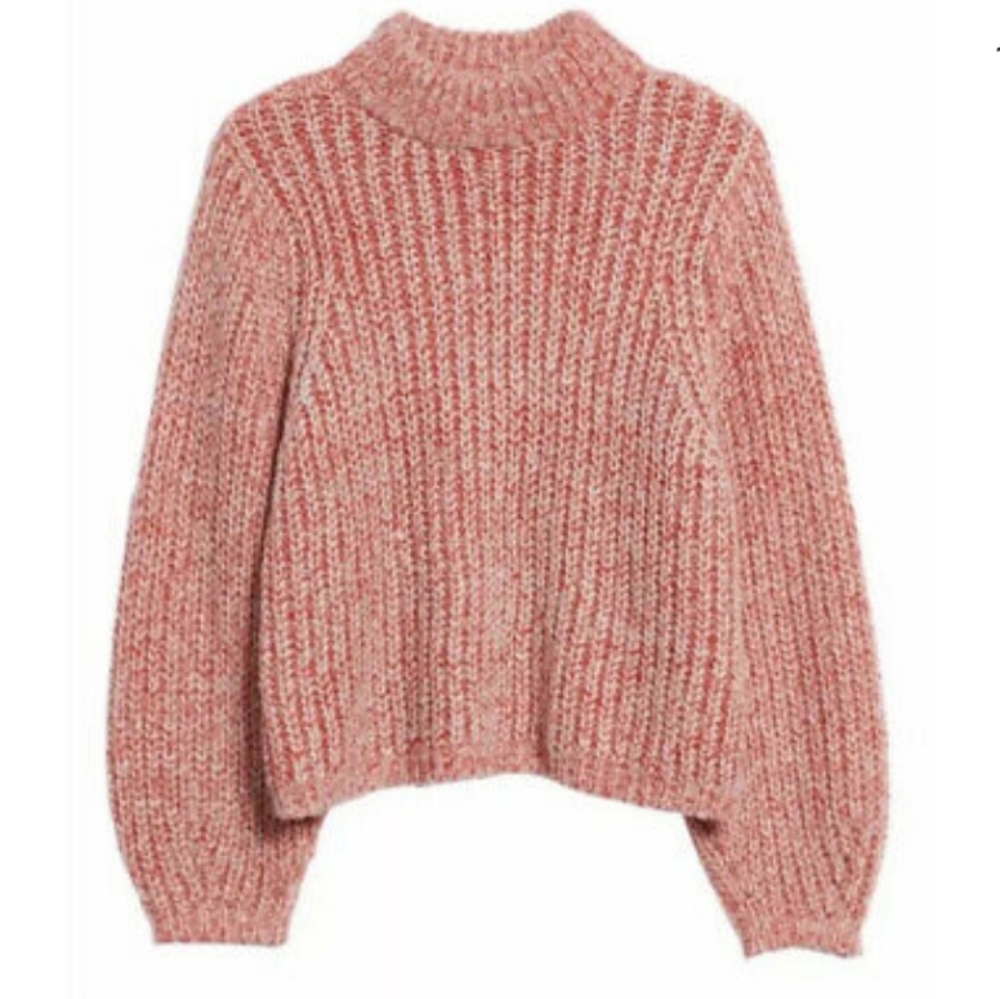 NORDSTROM B.P. Red Chinoise Oversized Marled Knit Sweater